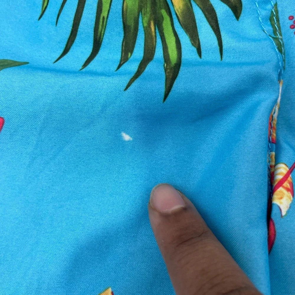 Ocean Pacific OP Swim Trunks Men XL Blue Floral Hibiscus Lined Beach Surf